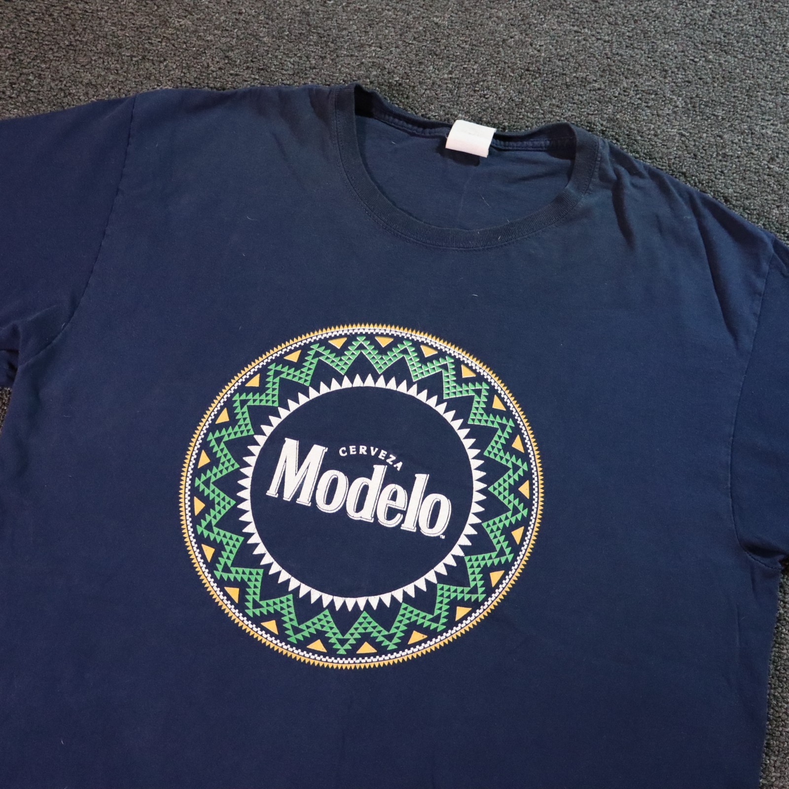Modelo Mens Large Blue T Shirt Vintage 2000s Y2k Retro Distressed gallery