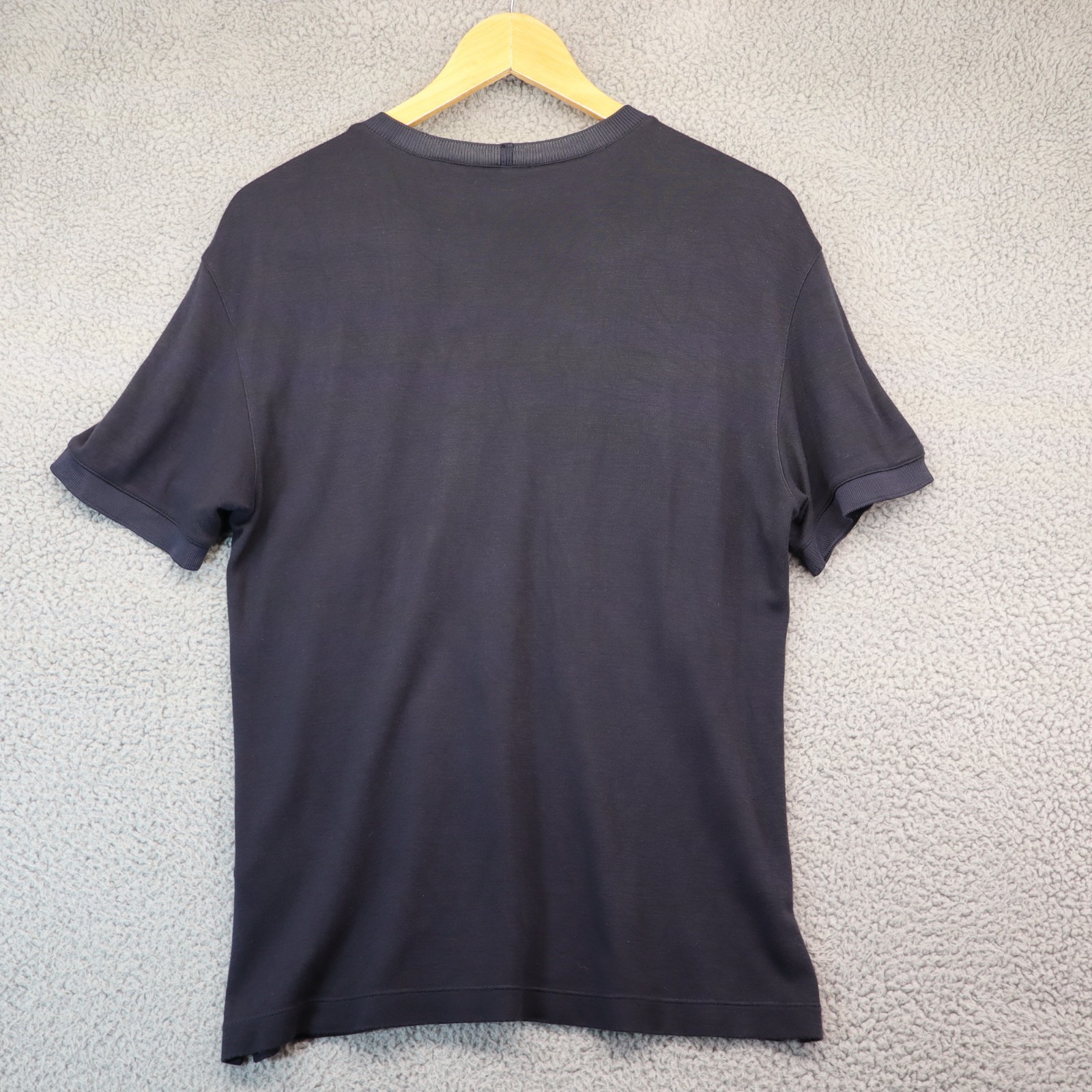 Vtg 2000s Giorgio Armani Le Collezioni Ribbed T-Shirt Black Italy sz 48 gallery