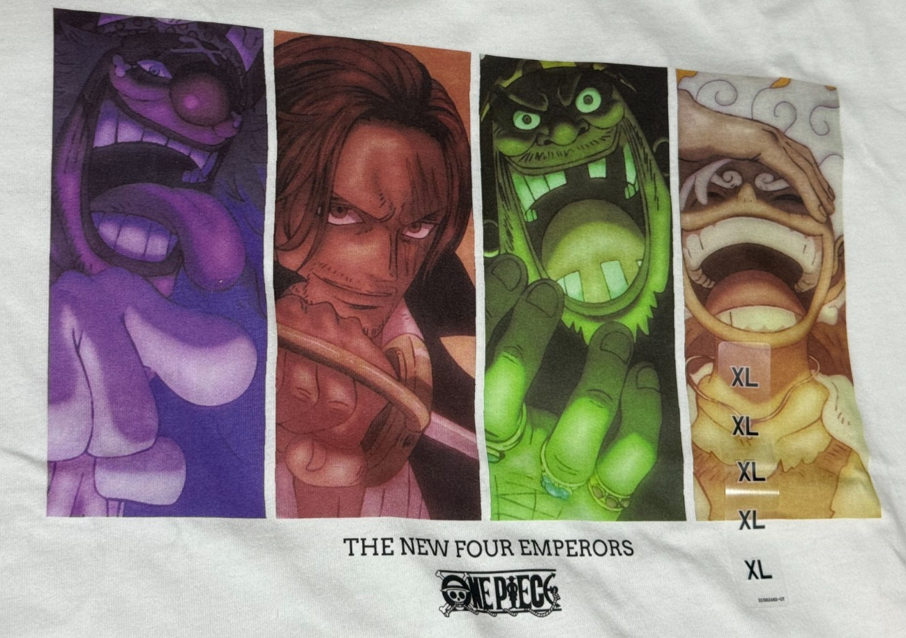 ONE PIECE x Uniqlo 2025 T-shirt Egghead Luffy Shanks XL size White From JAPAN gallery