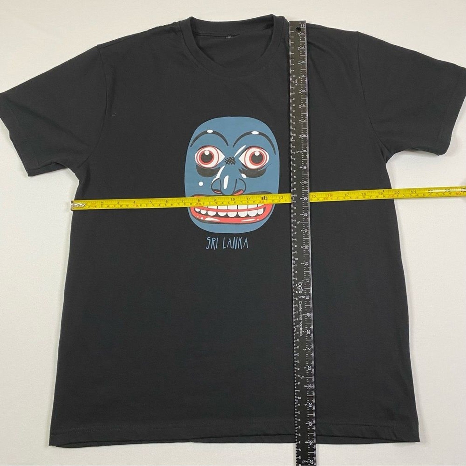 Kurumba Sri Lanka T-Shirt Men's Large Black Short Sleeve Raksha Sanni Kolam Mask gallery