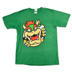 Nintendo Bowser T-Shirt Men’s Medium Green Official Licensed Mario Graphic Tee