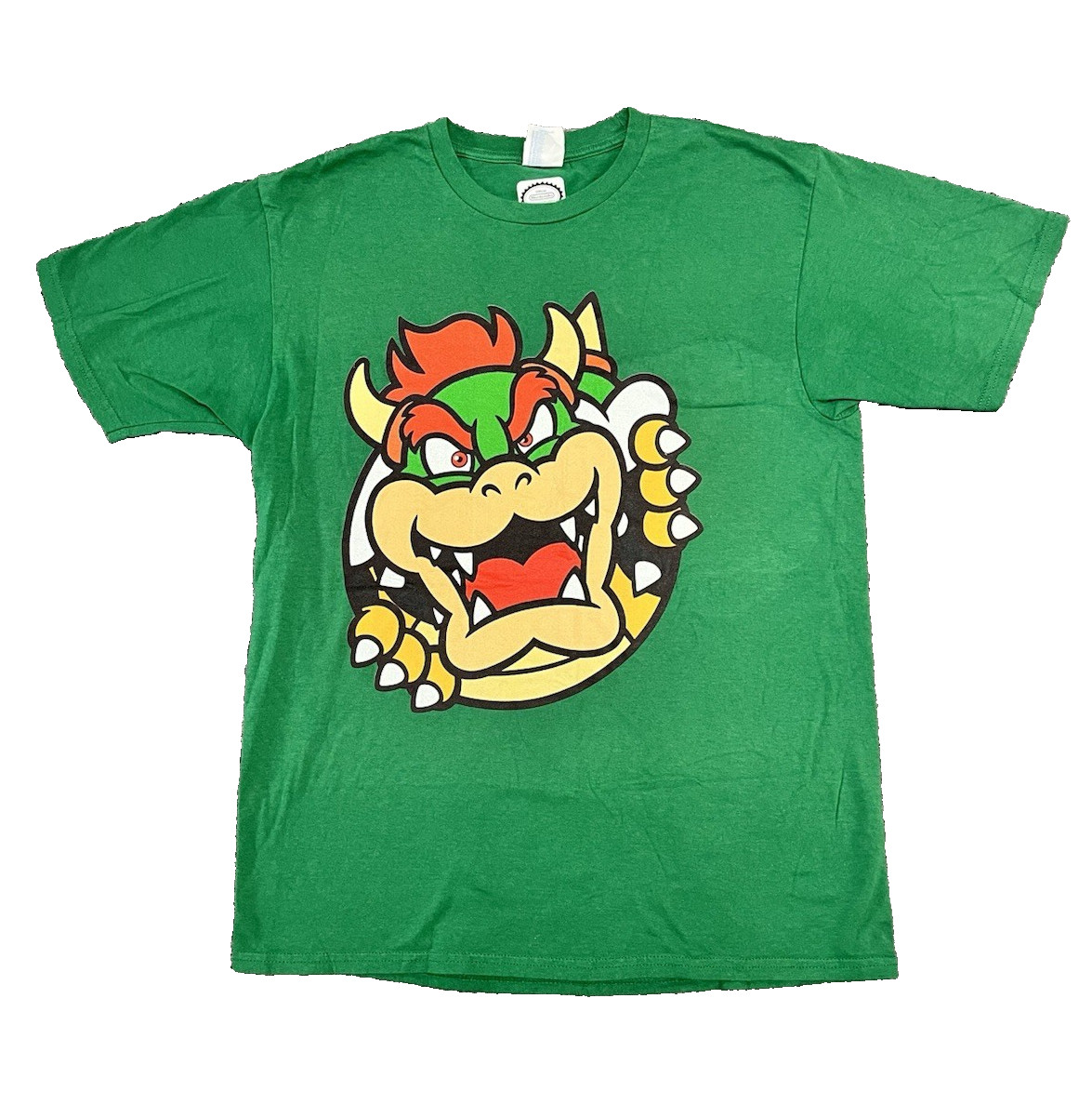 Nintendo Bowser T-Shirt Men’s Medium Green Official Licensed Mario Graphic Tee