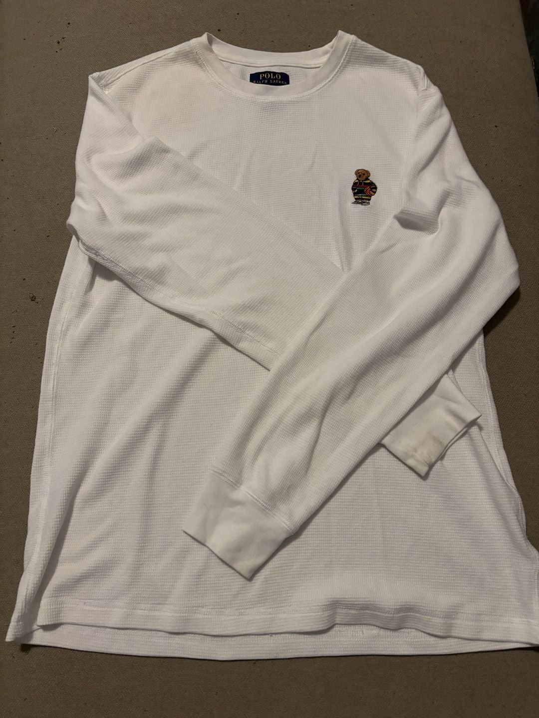 Polo Ralph Lauren Basketball Bear Waffle Knit Long Sleeve Sleep Tee gallery