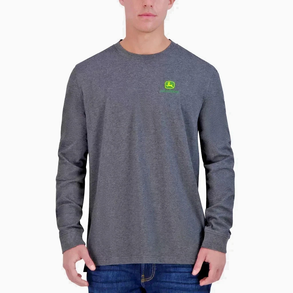 John Deere Men's Long Sleeve Cotton Logo T-Shirt, Gray, Size XL gallery