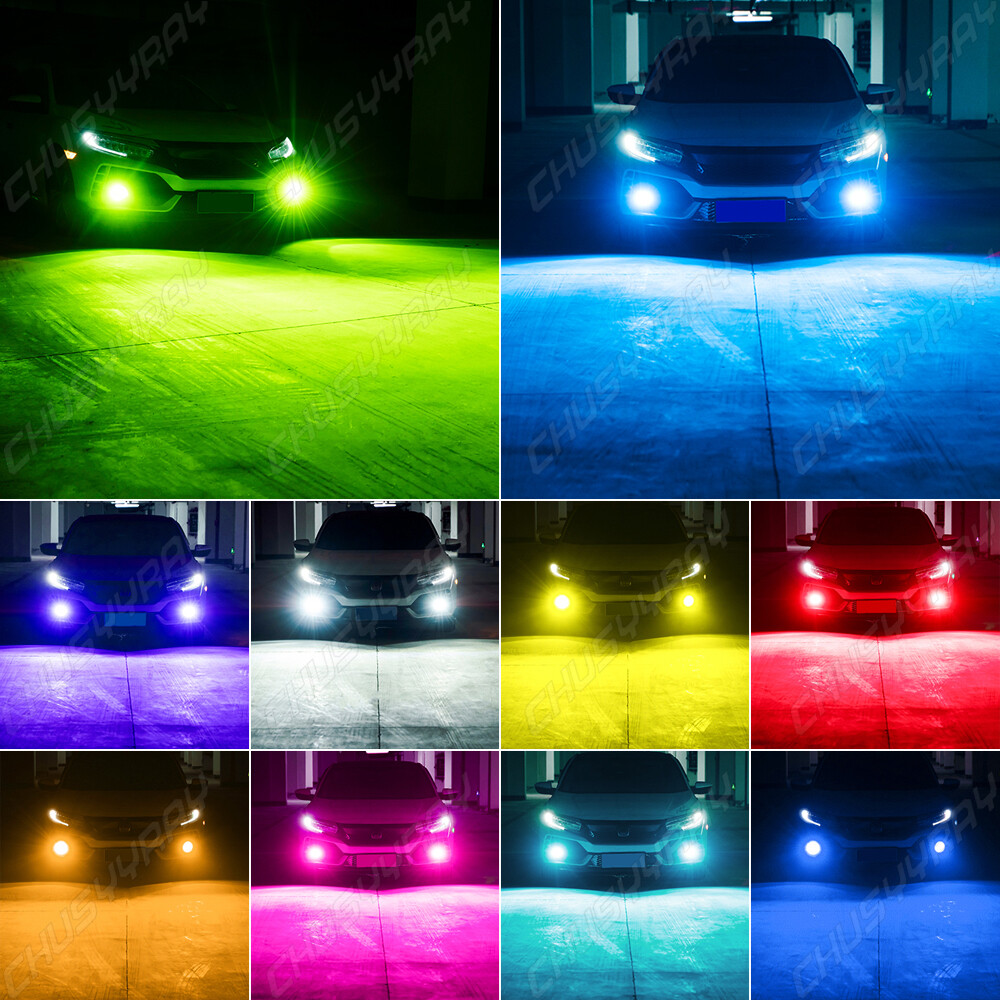 RGB H11/H8 LED Bulbs with Wireless IR Remote For Fog Light Driving Lamp