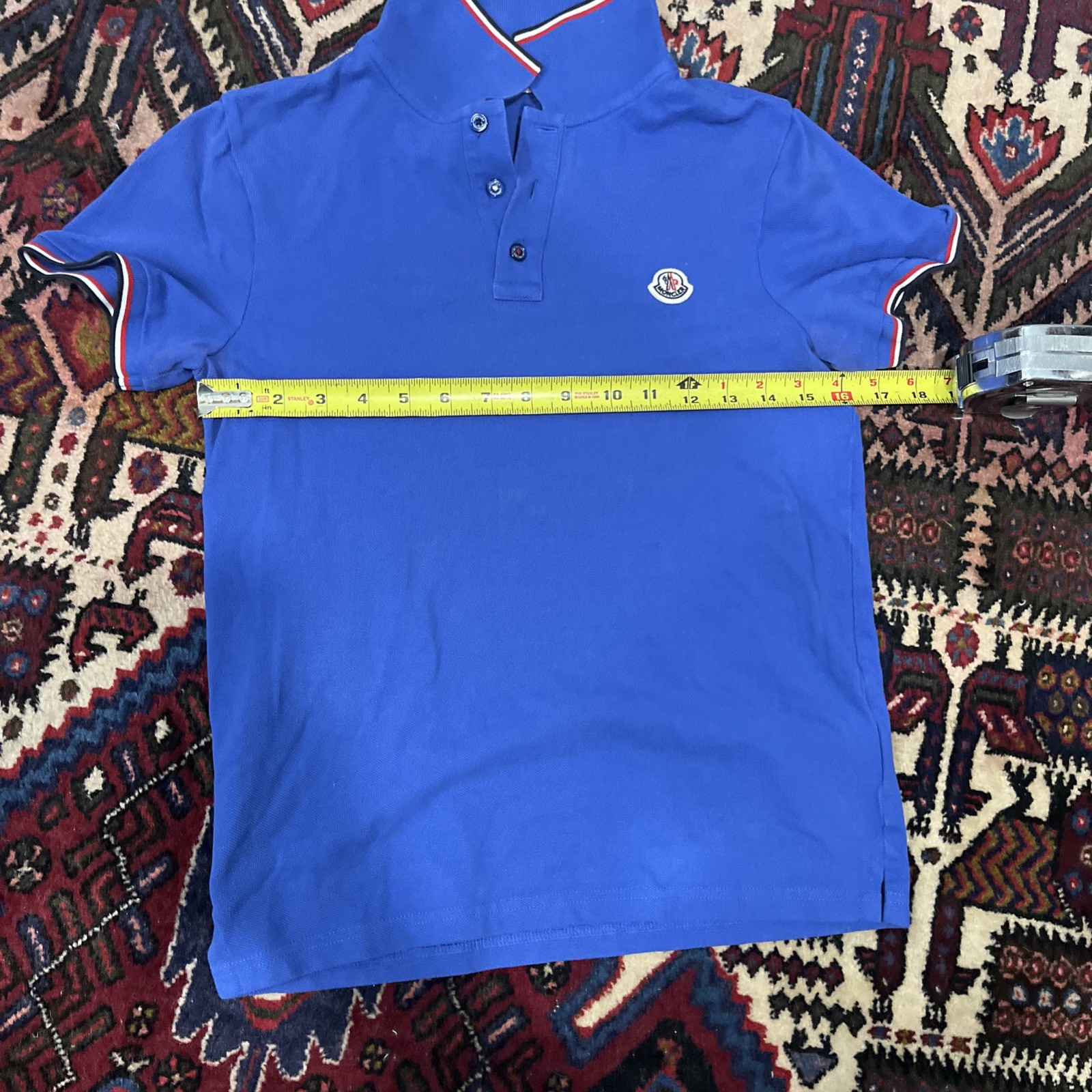 MONCLER Maglia Polo Navy Red White Black Boys Sz XS gallery