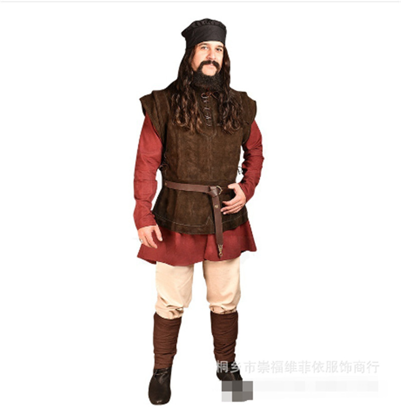 Men's Medieval Vintage Steampunk Vest Renaissance Sleeveless Cos Costume Shirt gallery