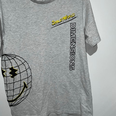 Smiley World Men’s Gray Cotton Blend Embrace The Possibilities T-Shirt Large