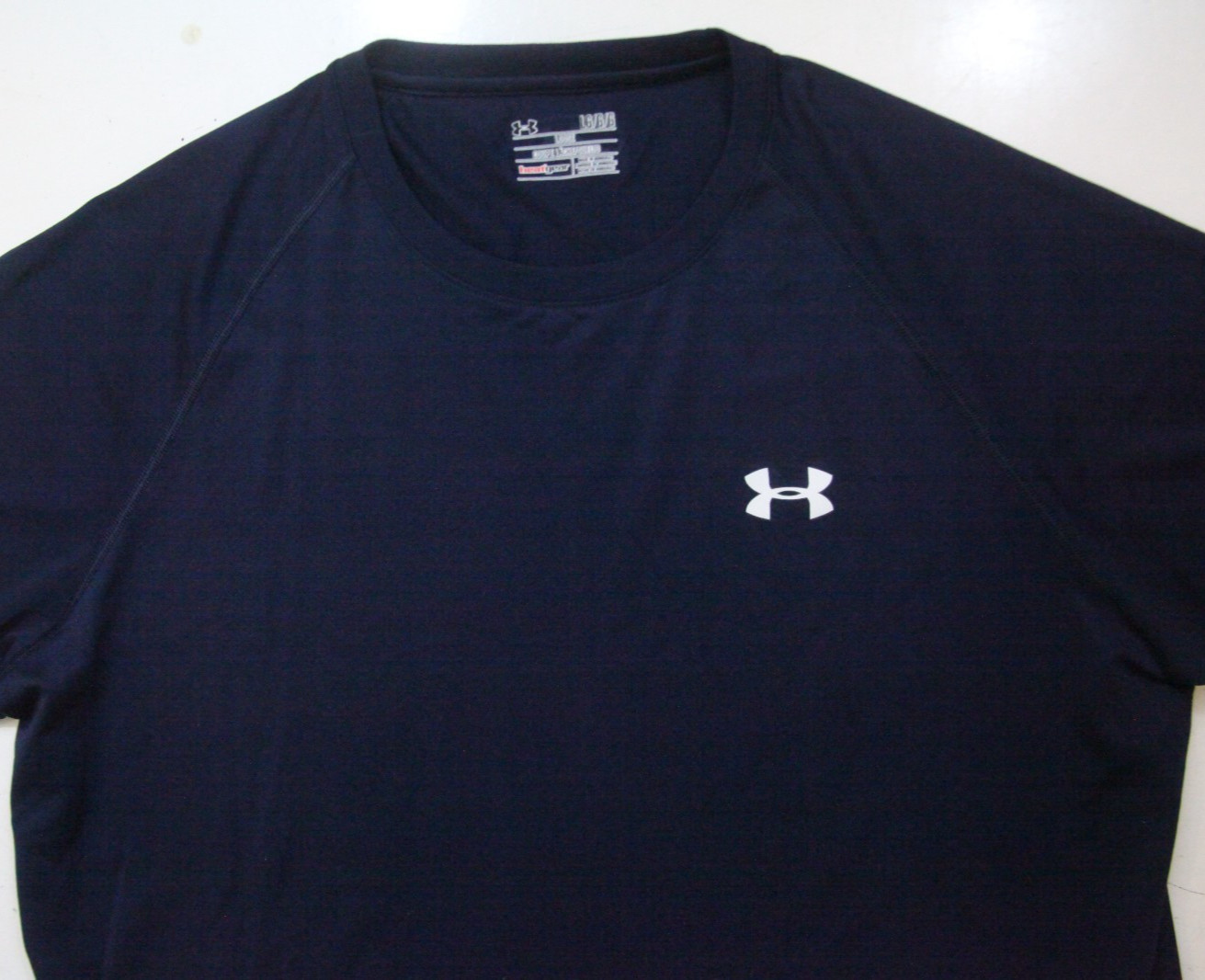 Large Under Armour Heat Gear Blue Men's Crewneck T-Shirt Short Sleeve Top WS484 gallery