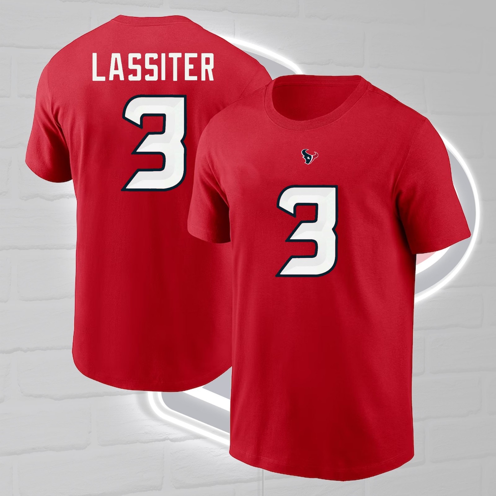 NEW! Kamari Lassiter #3 Houston Te.xans 2026 Name & Number Fastship For Fans gallery