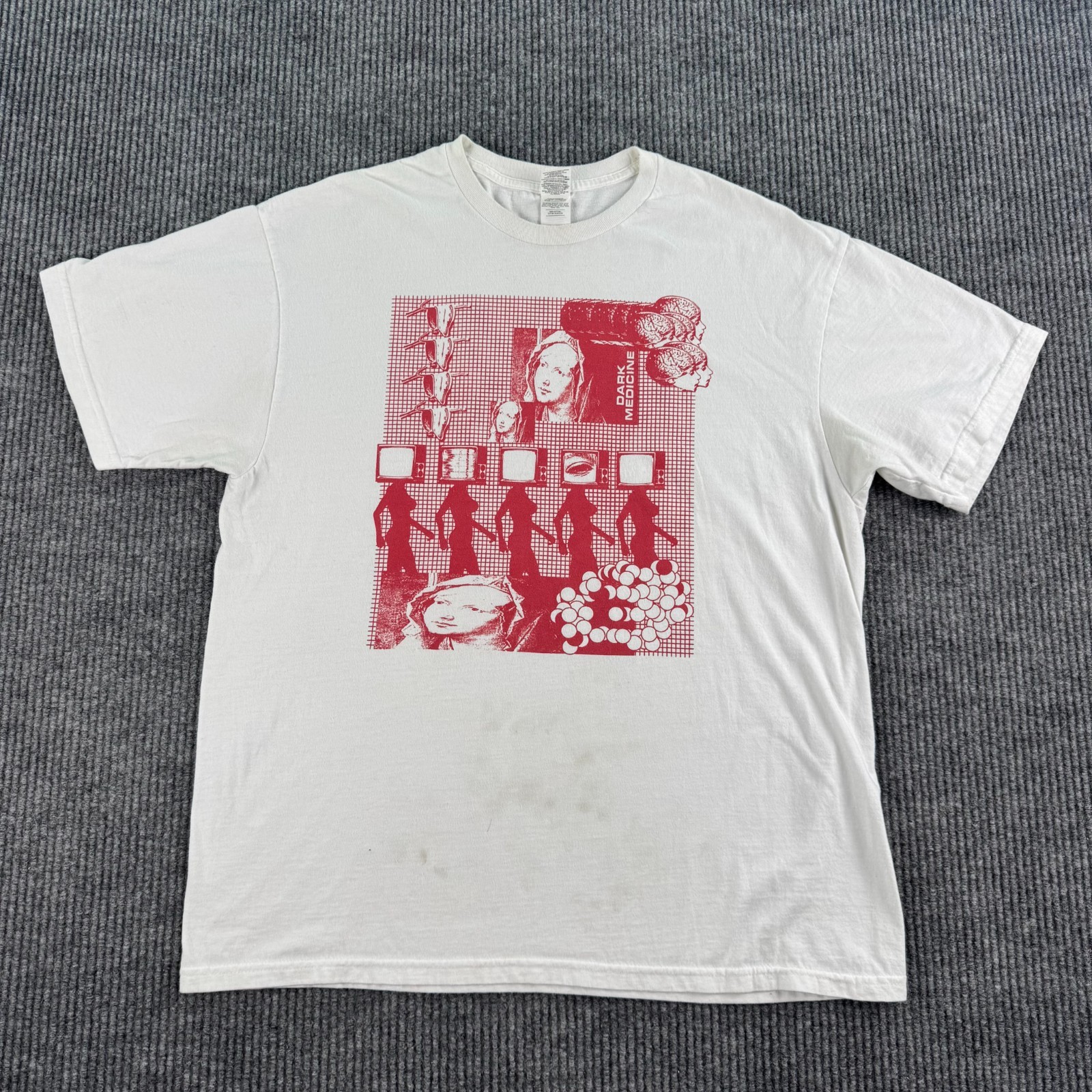 Dark Medicine Graphic T Shirt Men XL White TV Head Streetwear Gildan Hammer gallery