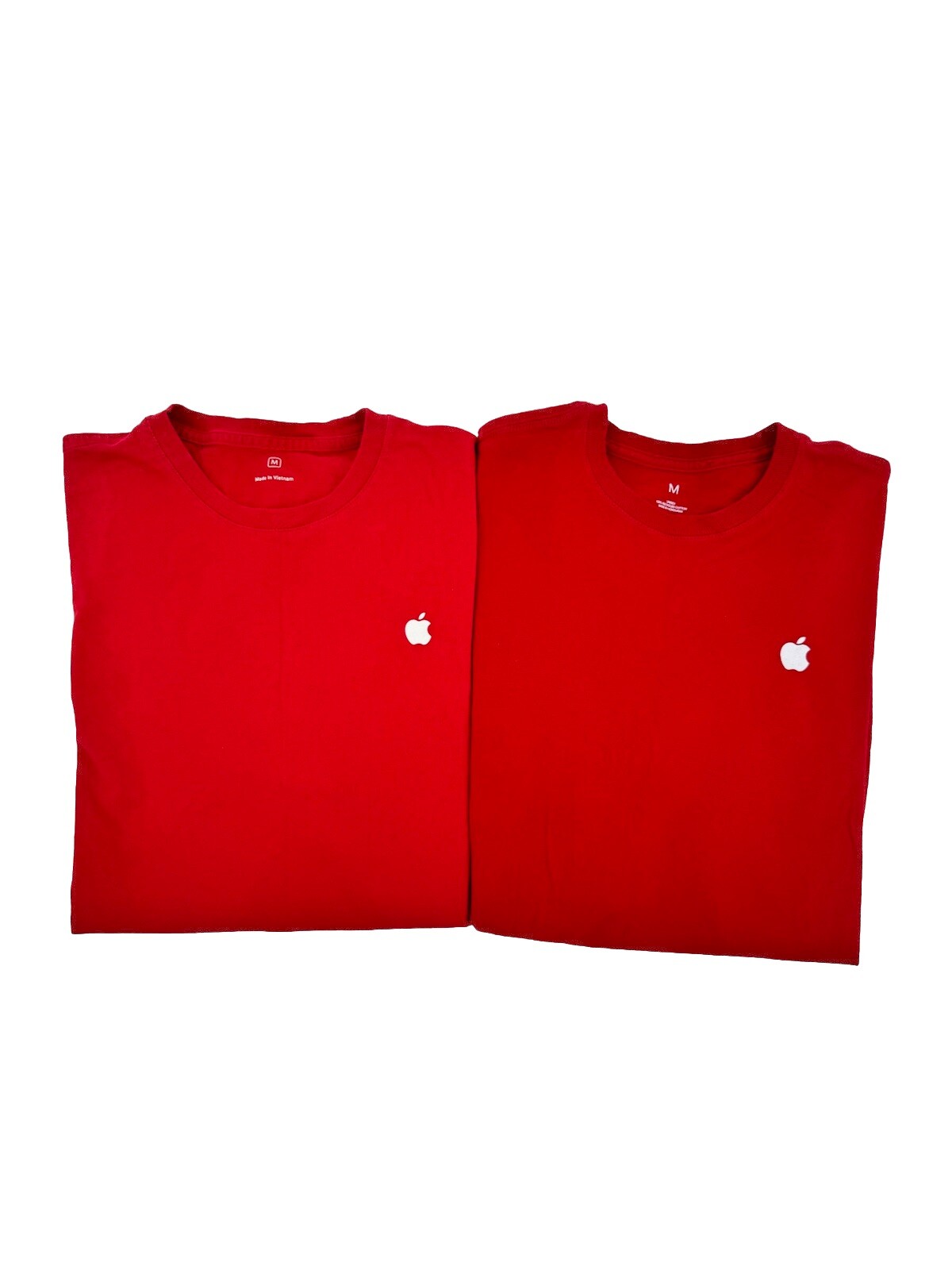 Lot Of 2 Apple Shirt Mens Medium Red Employee Short Sleeve Logo Work Uniform gallery