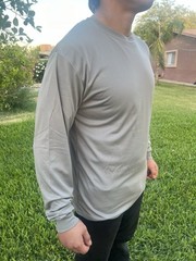 Long Sleeve Crew Neck T-shirt 100% Polyester For UV Protection Quality Colors