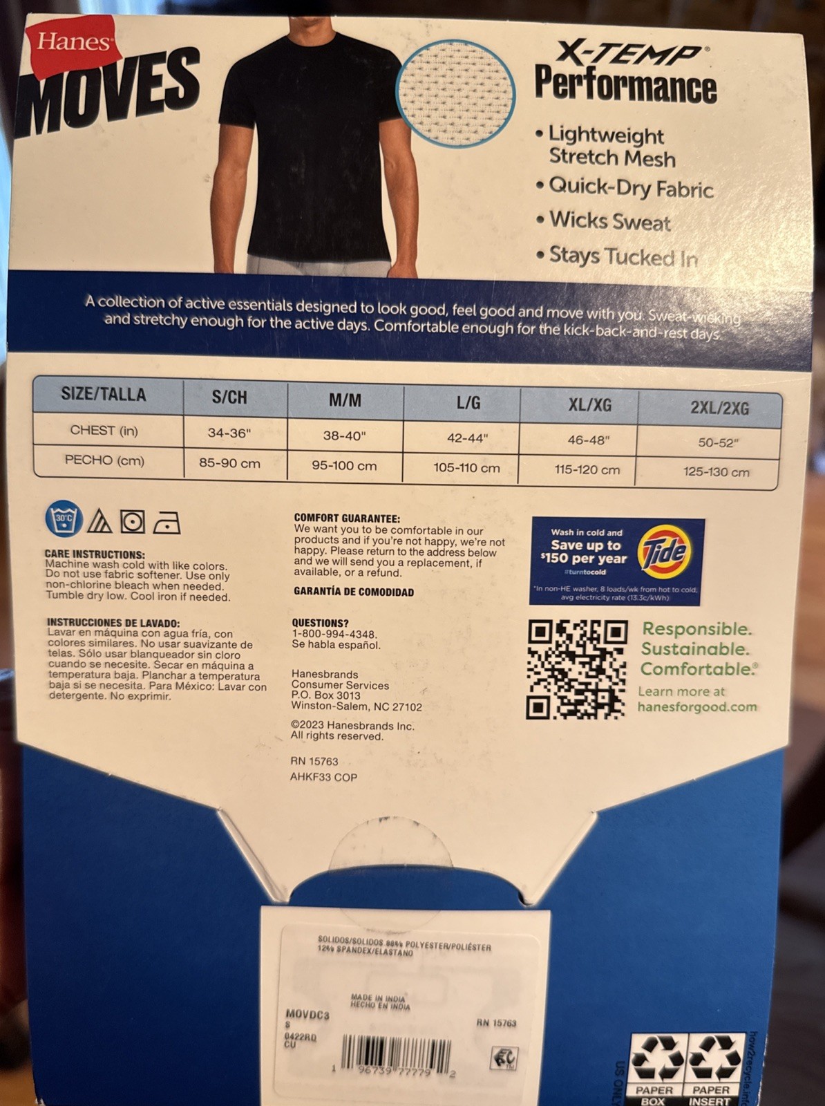 Sm Hanes X-Temp® Breathable Mesh Tagless Crews T-shirts 3Pack Mens Black/Grey gallery