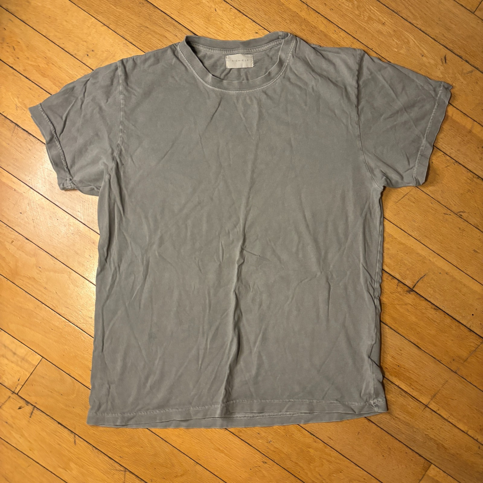 Lot of 2 Richie Le Collection Blank Daily Tee Mens M Gray Made USA Streetwear gallery