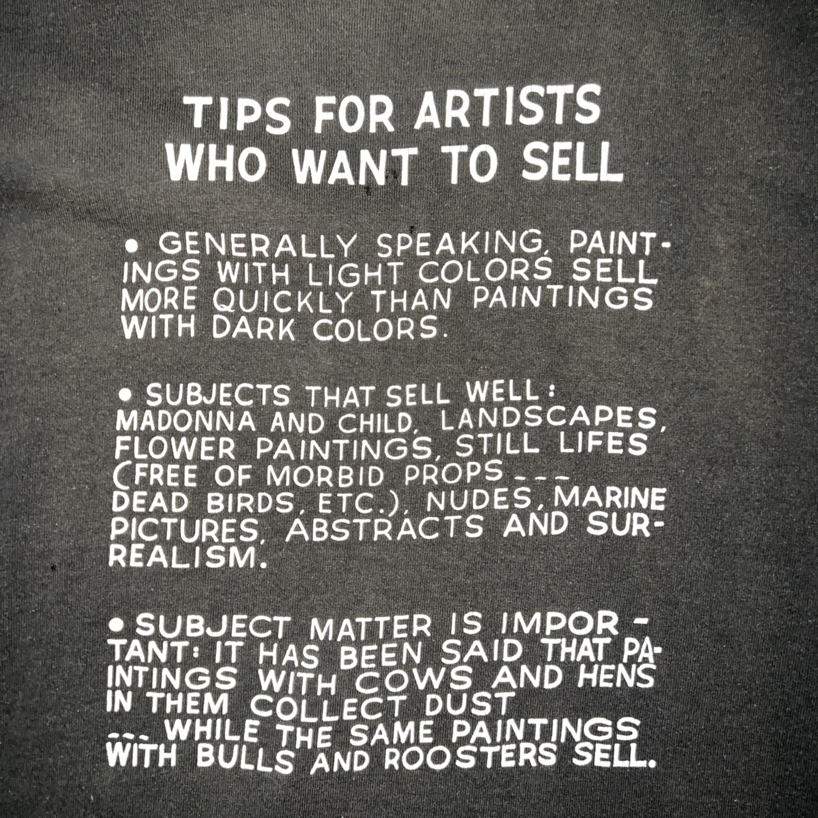 Vintage John Baldessari Tips For Artists Shirt MOCA Museum Art Medium gallery