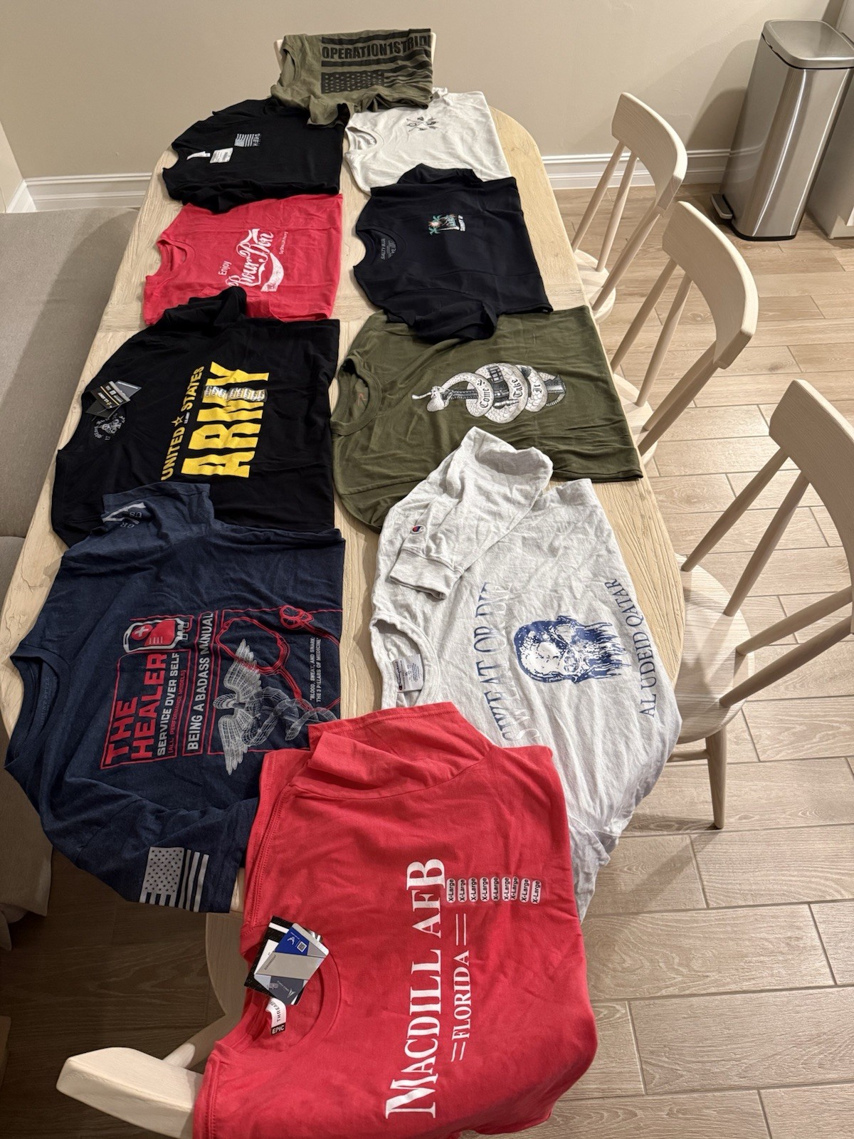 Lot Of 10 Patriotic / Military Shirts 9xXL, 1xL (Grunt Style/ Hero company/etc) gallery