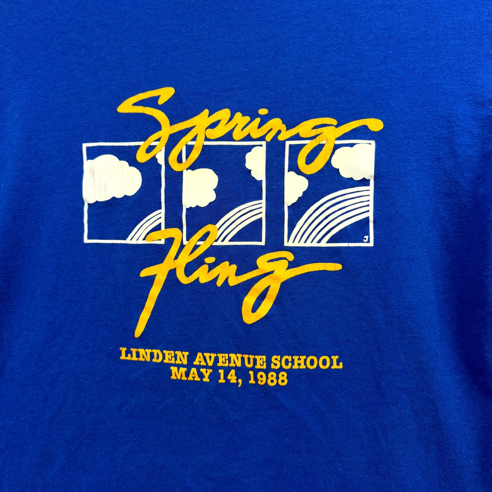 VTG Russell Athletic Spring Fling T-Shirt Mens Medium Blue Linden Avenue 80s USA gallery