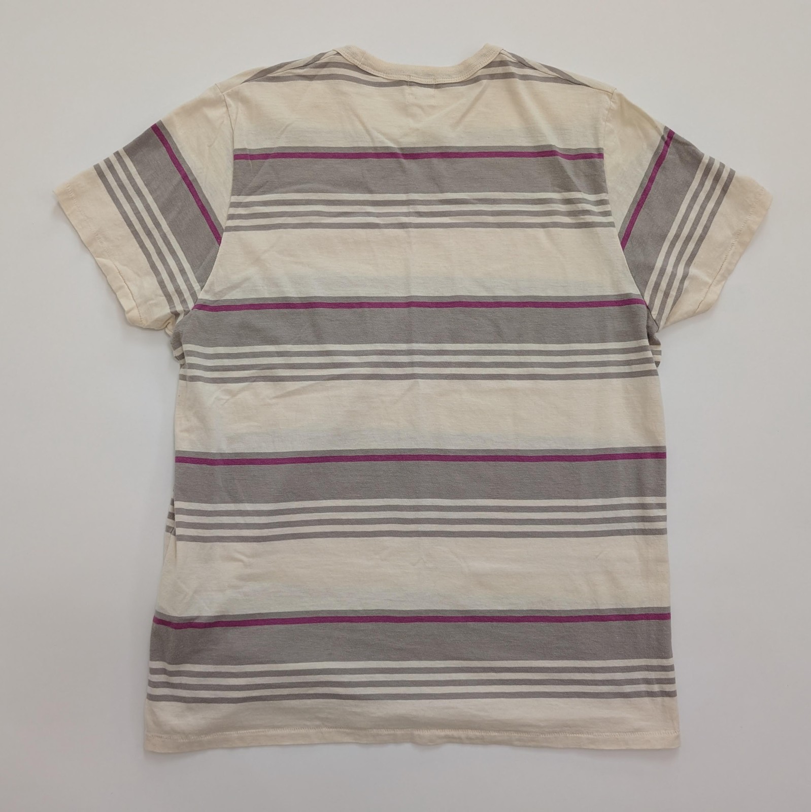 $98 Levi's Vintage Clothing LVC 1960s Stripe T-Shirt Large Grey Pink 100% Cotton gallery