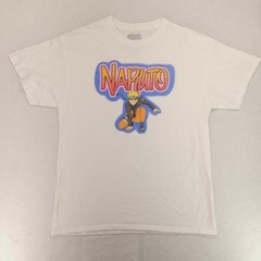 Naruto Anime Casual Crew Neck Graphic T-Shirt Adult Mens Size Large L White