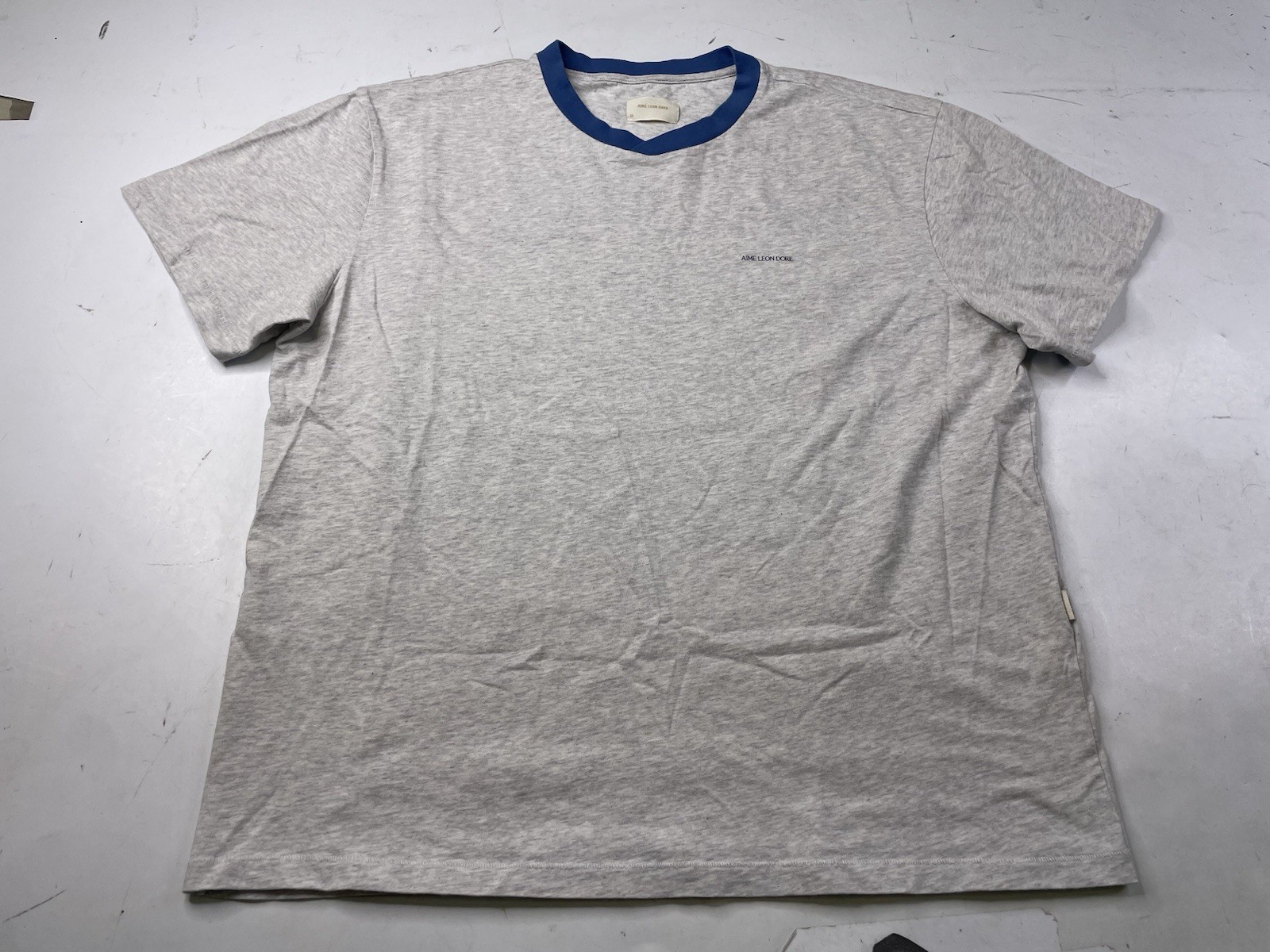 Aime Leon Dore ALD Marina Ringer Collar Tee Silver Mix (Grey) Size XL T-Shirt gallery