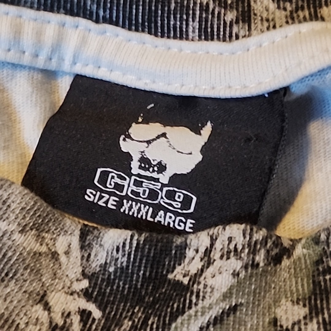 G59 Camouflage Logo Cotton RARE Short Sleeve T-Shirt Gray Black White 3XL gallery