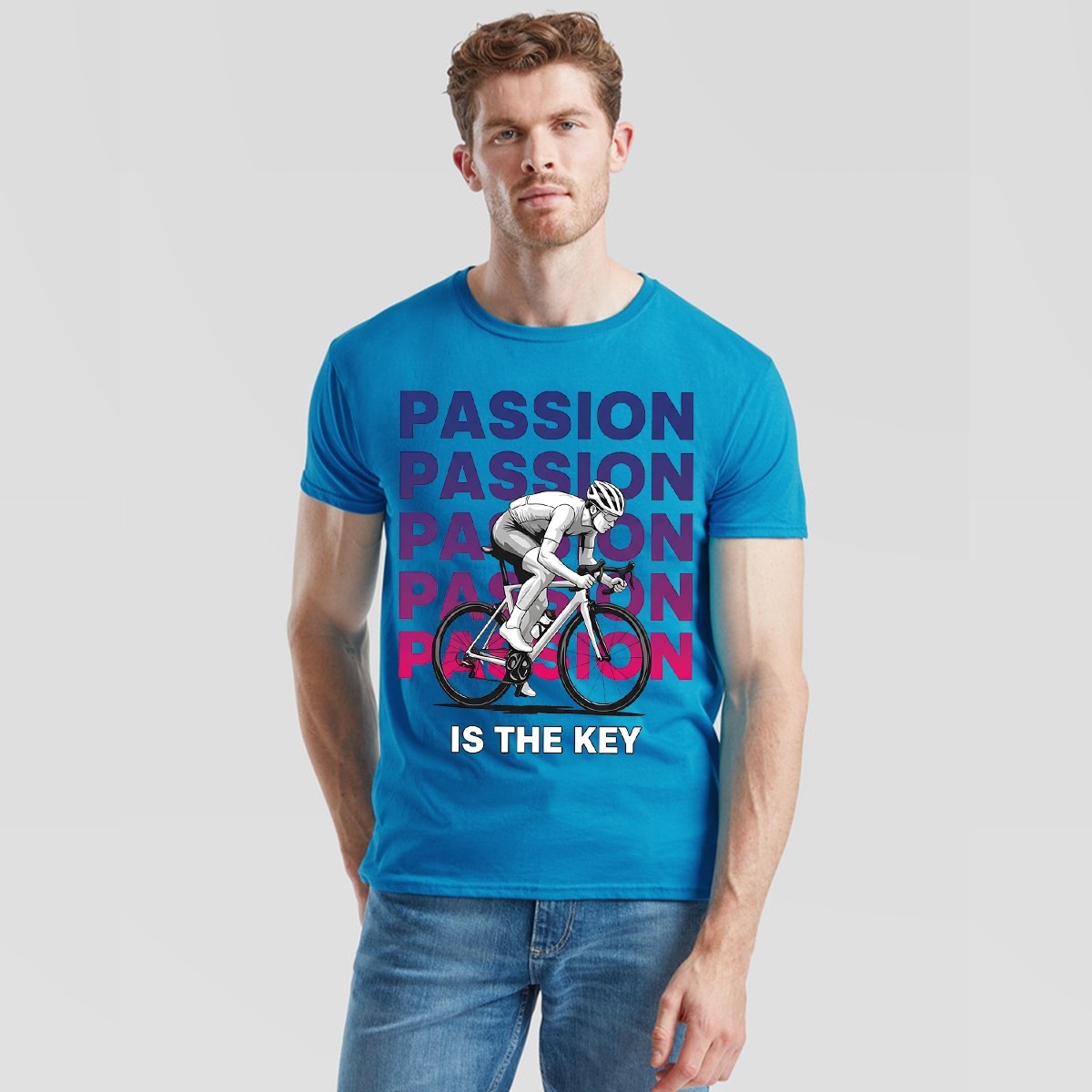 Passion Is The Key Cycling Sports Mens T-Shirt Road Bike Enthusiast gallery