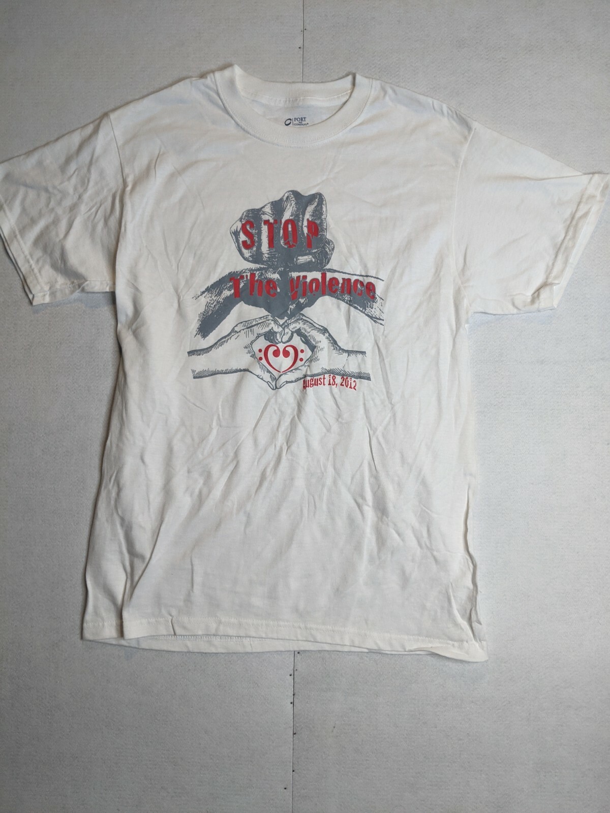 Stop the violence Love Heart Domestic Abuse shirt mens size Medium M White gallery