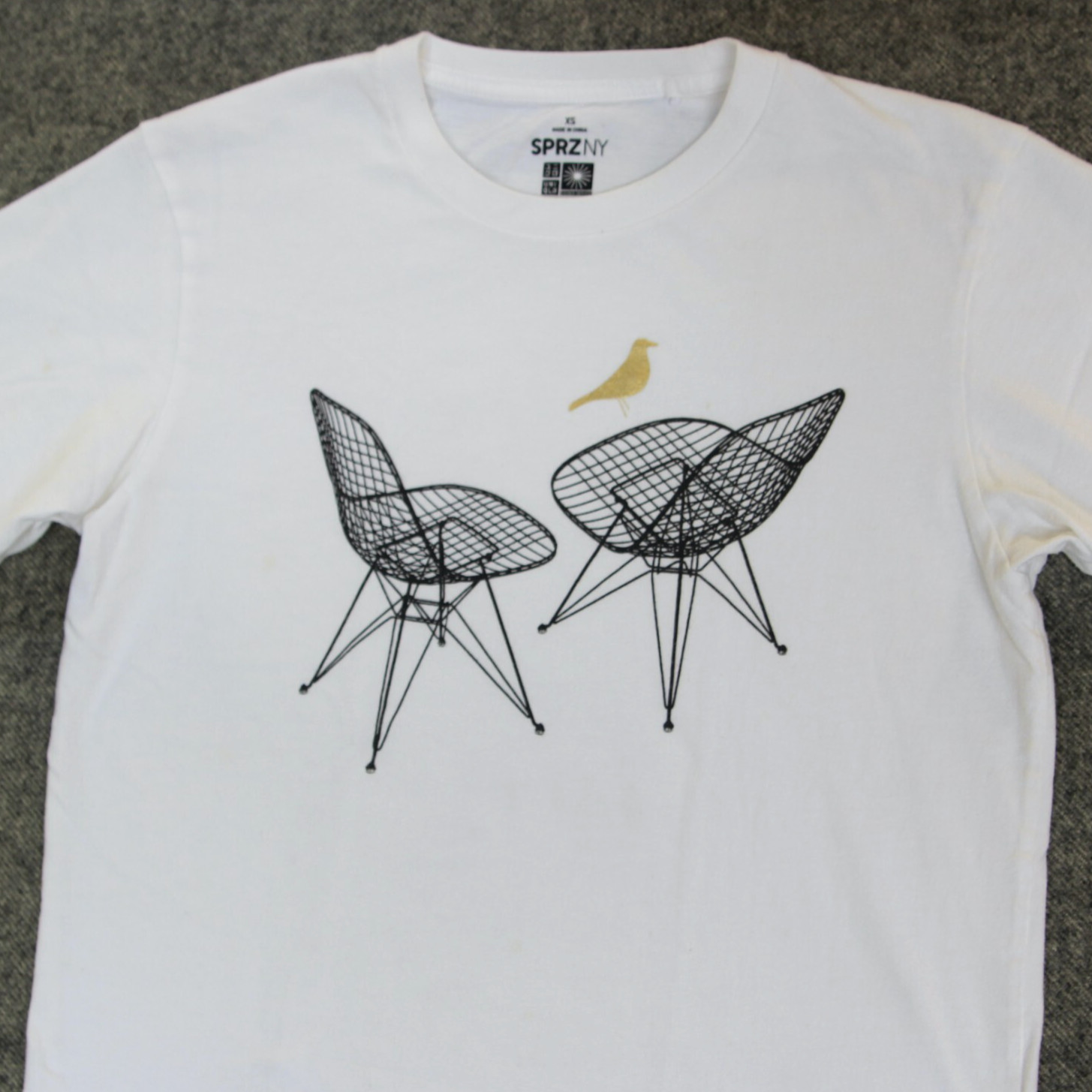 SPRZ NY Uniqlo Eames Office T Shirt XS Wire Chair Furniture MCM Designer Art Tee gallery