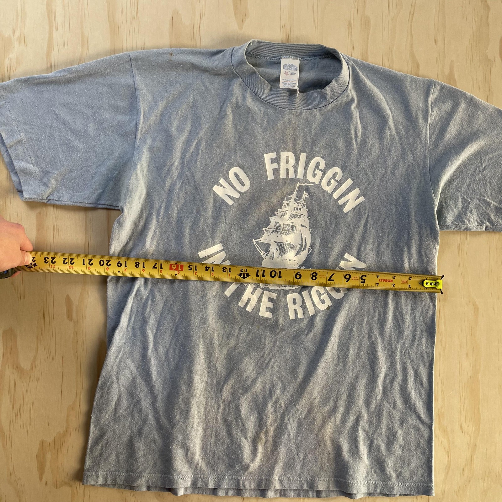 Vintage No Friggin In The Riggin Shirt Mens Medium Nautical Humor Tee T-Shirt gallery