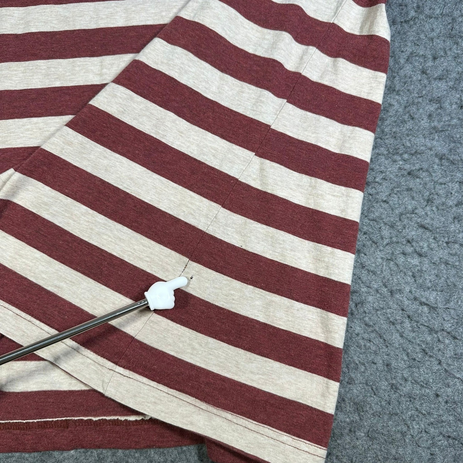 Adolfo Dominguez Mens Striped Pocket T-Shirt Red White Large Short Sleeve gallery