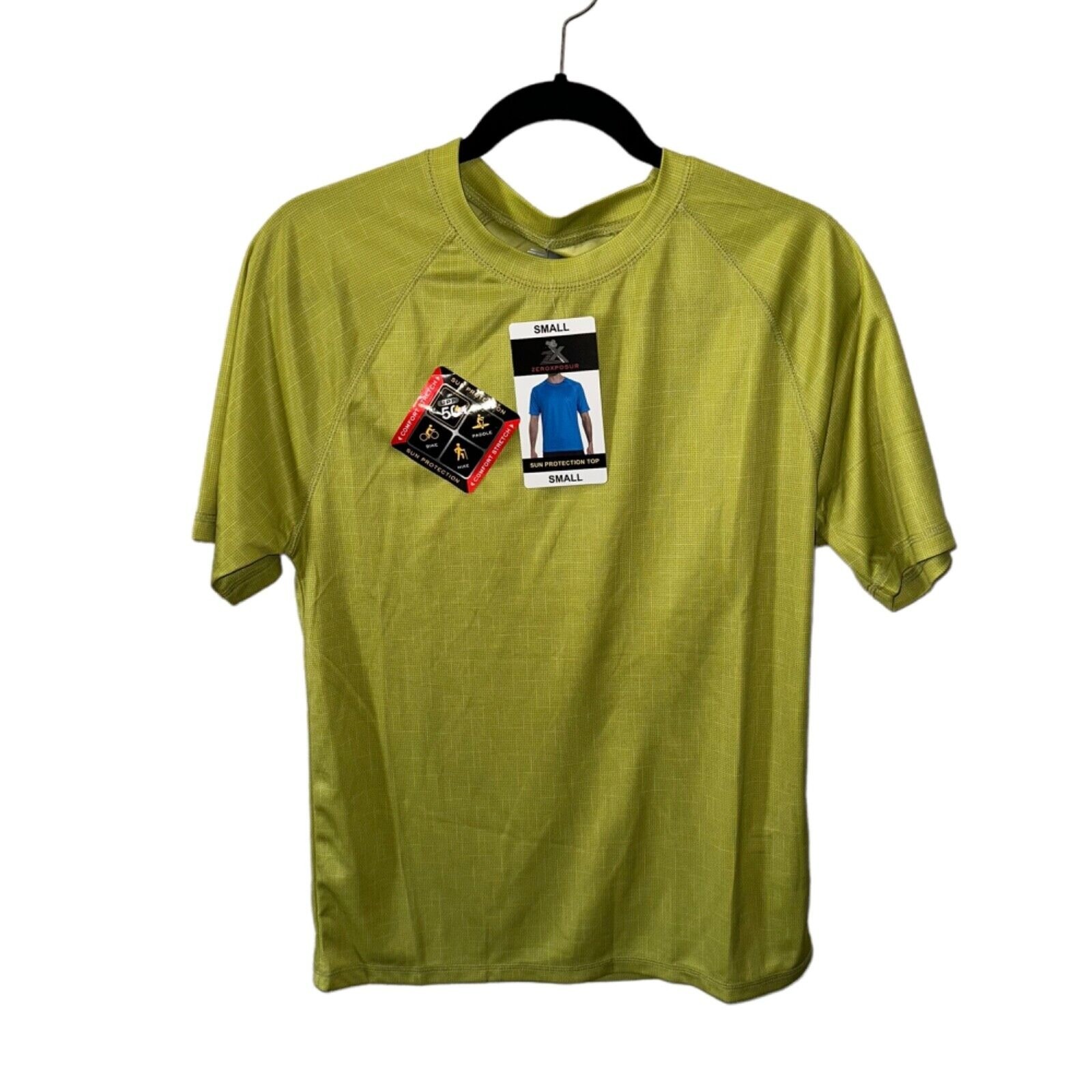 ZeroXposur Mens Size Small Sun Protection Top UPF 50+ Lime Green NEW NWT