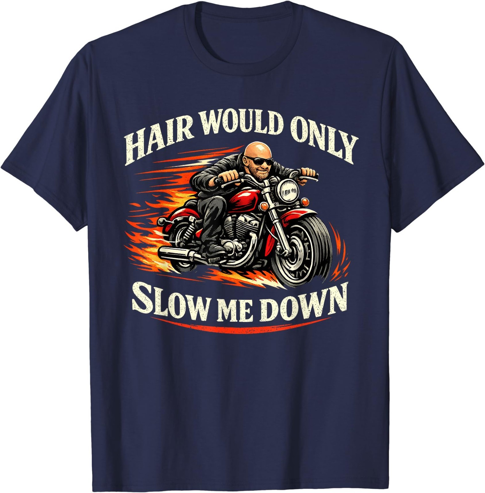Hair Would Only Slow Me Down Funny Bald Head Humor for Men T-Shirt gallery
