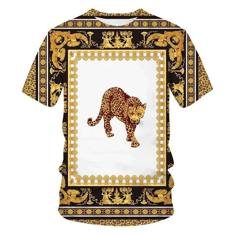 Men Unisex Baroque Golden 3D Print T-Shirt Crew Neck Streetwear Tee 2XS-5XL gallery