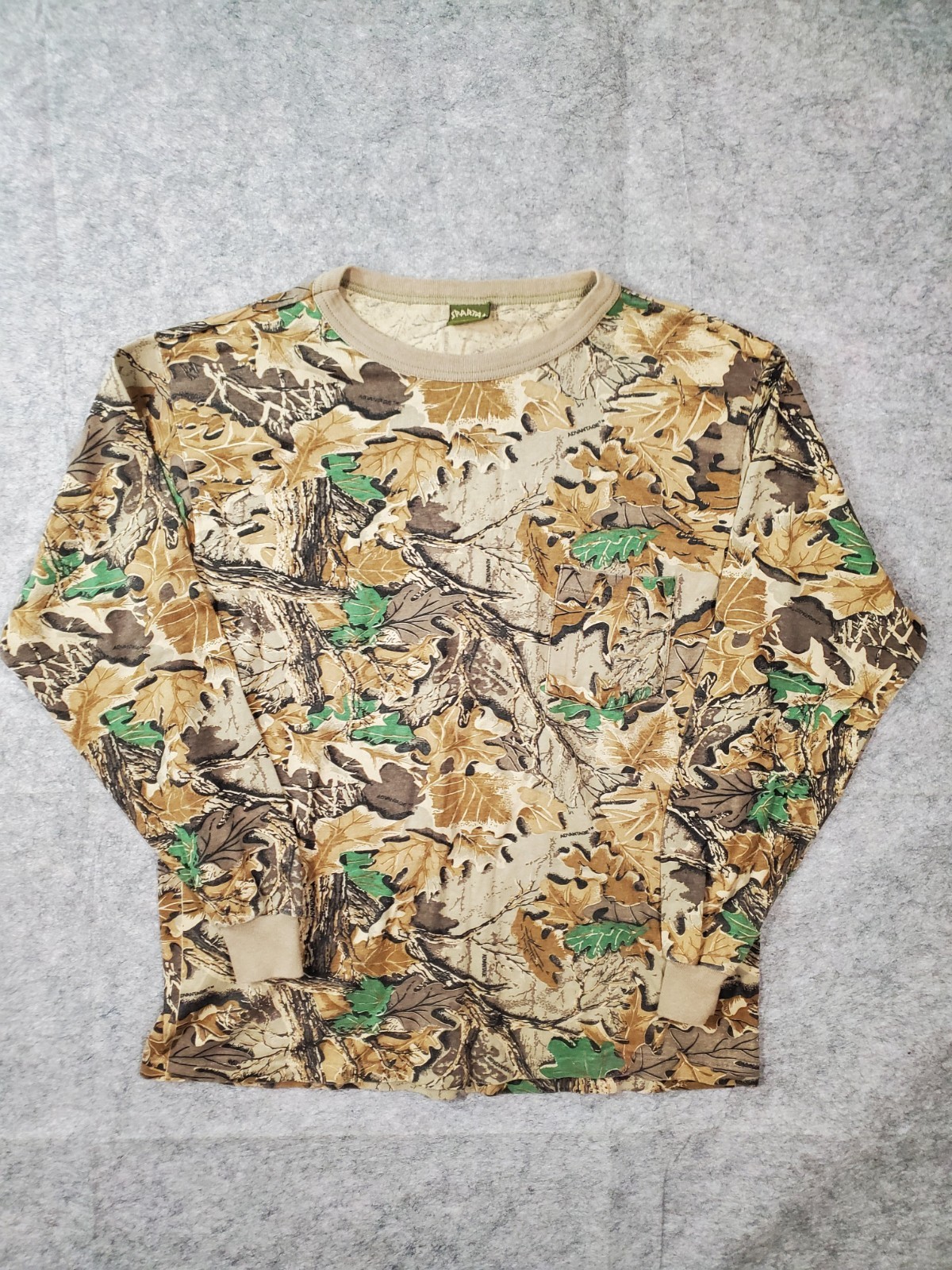 Vtg Spartan Camo Shirt Mens L/XL Brown RealTree Camouflage Outdoors Hunting USA gallery