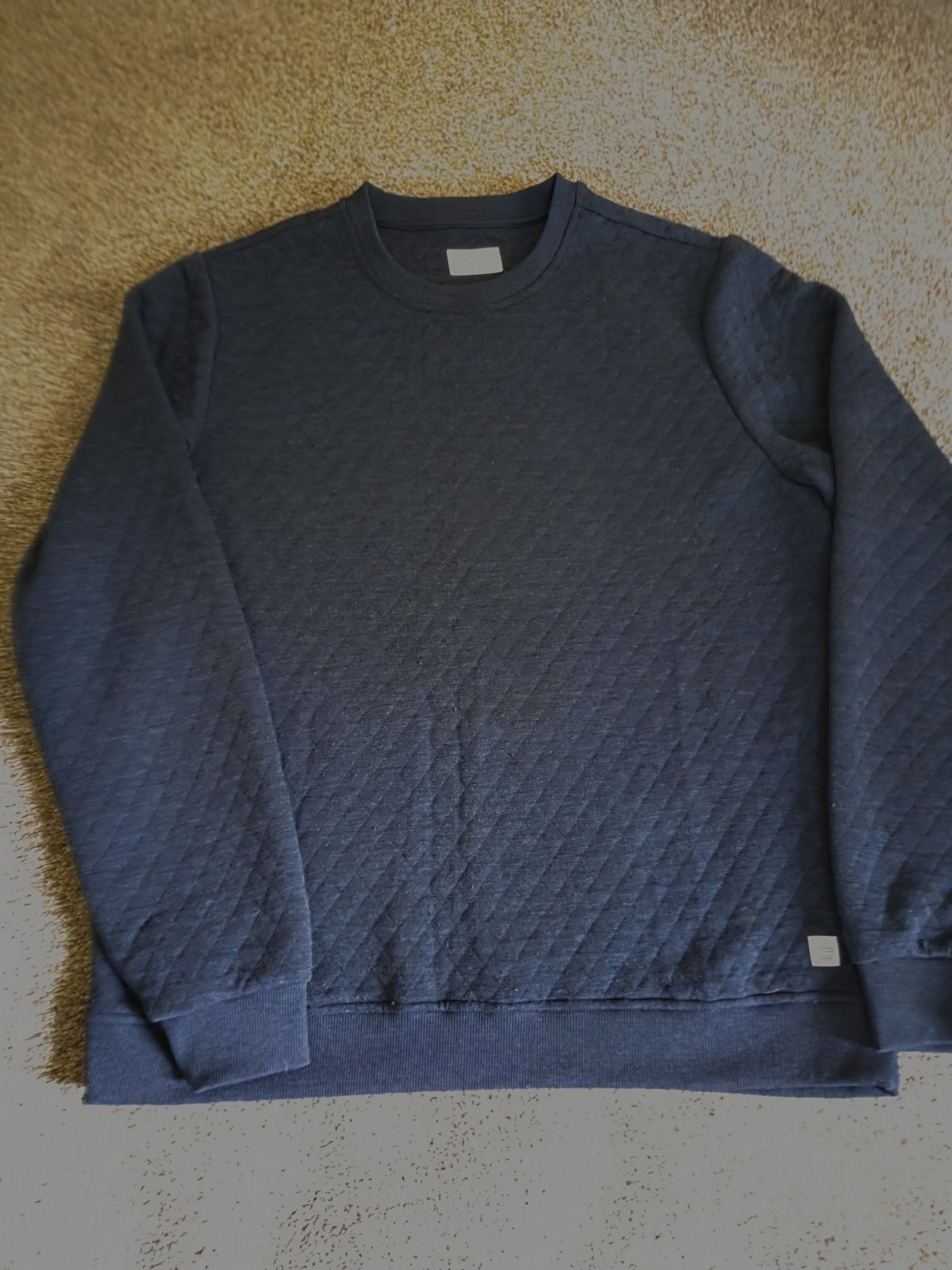 MARINE LAYER Corbet Quilted Crewneck Men’s Pullover Size Large Navy
