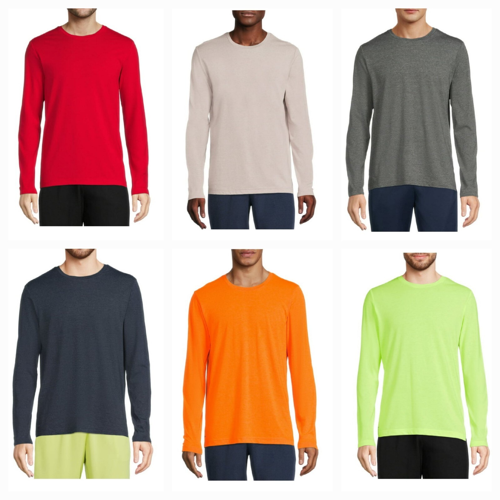 Athletic Works Men's Pick Color Active Long Sleeve Tri-Blend T-Shirts Tee: S-3XL gallery