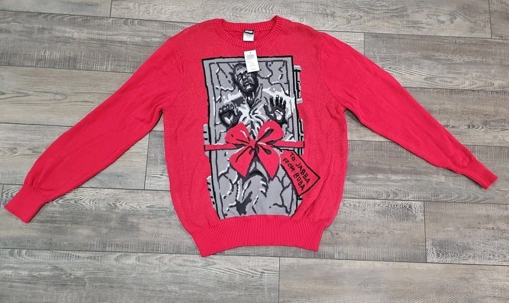 Star Wars Carbon Gift Red Christmas Sweater Sz XL Han Solo Boba Jabba NWT