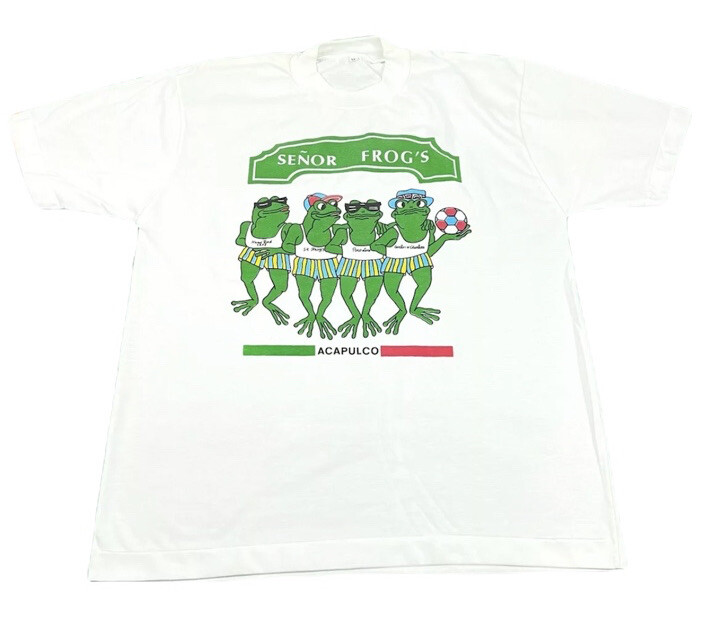 Vintage 90s Senor Frogs Vacation Acapulco Mens XL Single Stitch T Shirt
