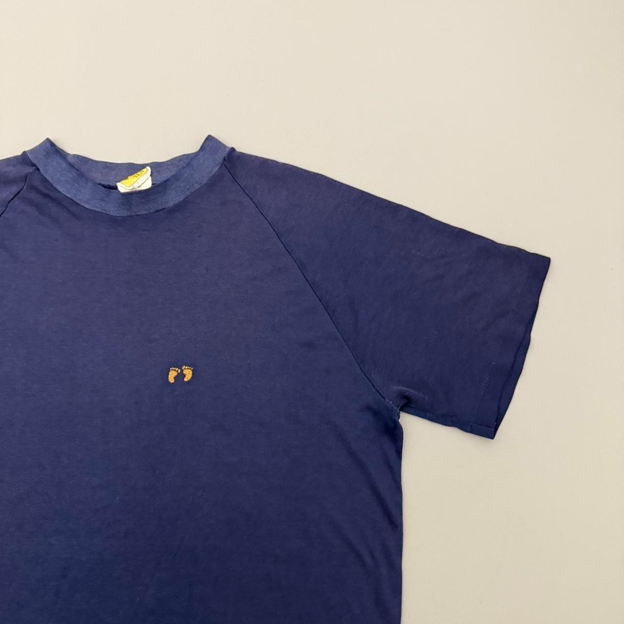 Vintage 70s Hang Ten Raglan Shirt Blue Faded Polycotton Surfer California Size M gallery