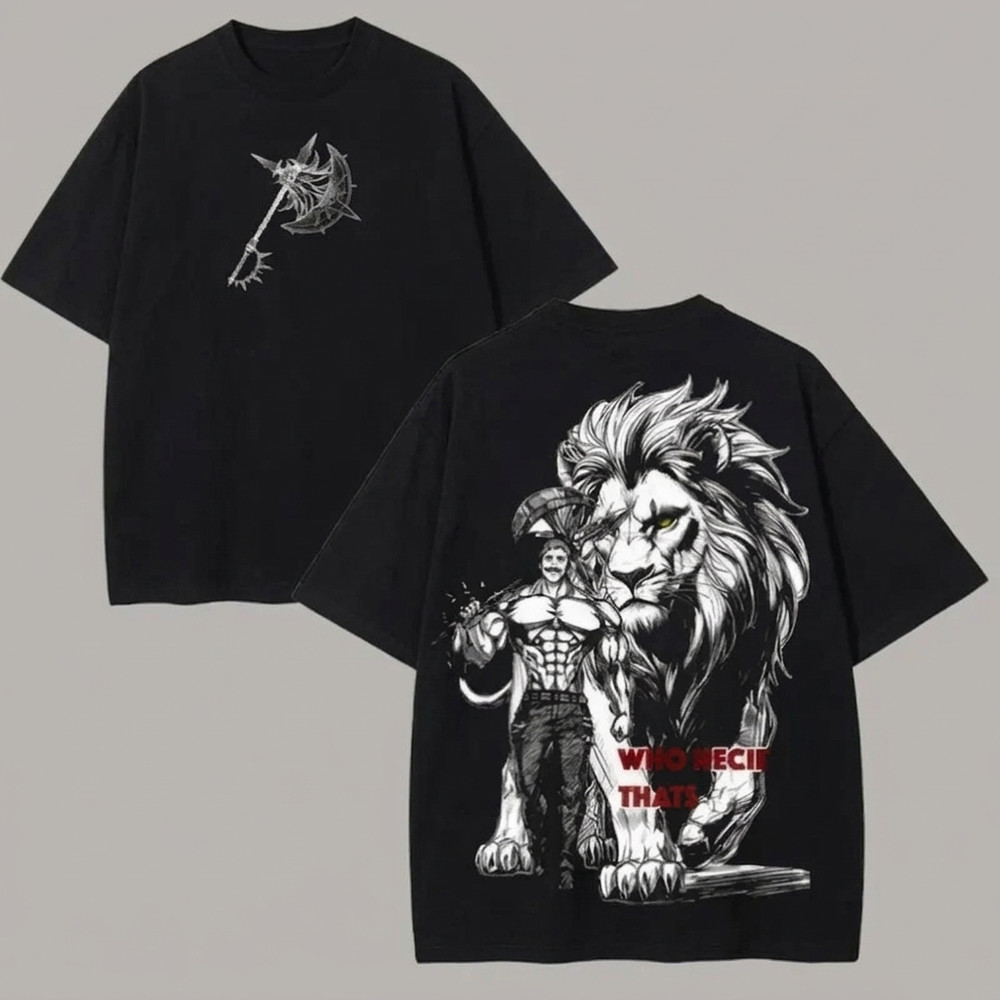 Escanor Vintage Anime Graphic Tee Retro Manga Streetwear Shirt