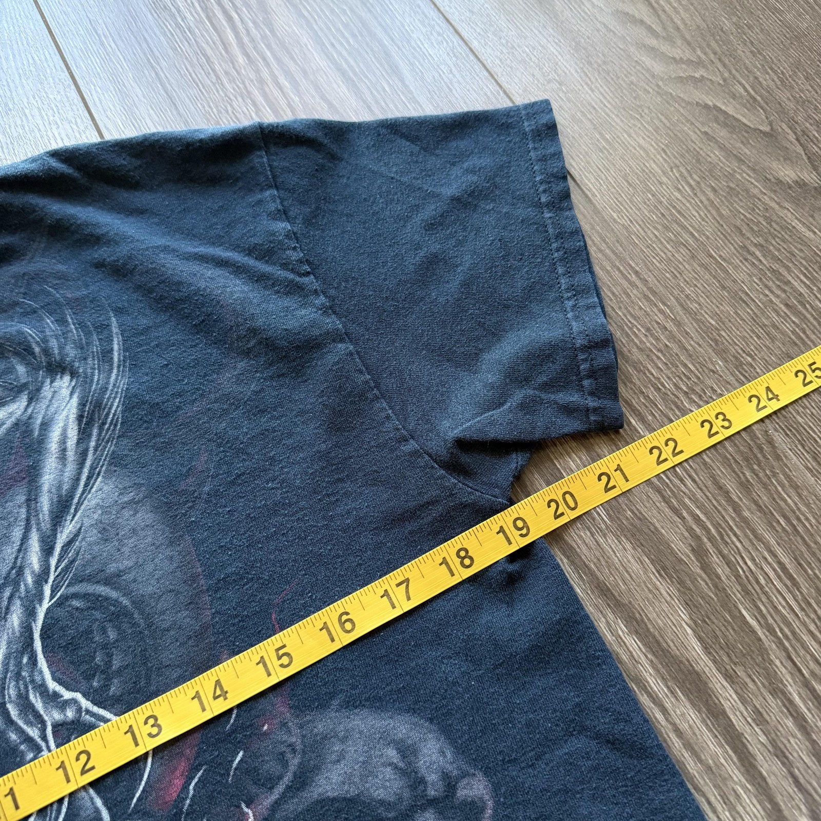 Y2K Grunge Skater Shirt Gothic Dragon Skull Large Black Horror Graphic Tee gallery