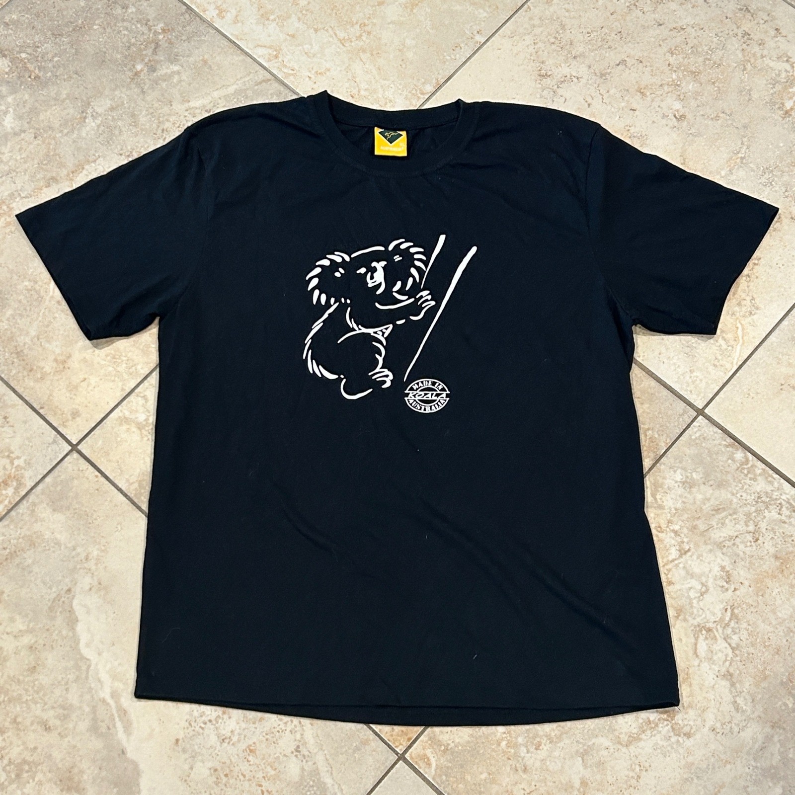 Australia Koala Graphic Shirt Mens XL Black Cotton Souvenir Short Sleeve Tee
