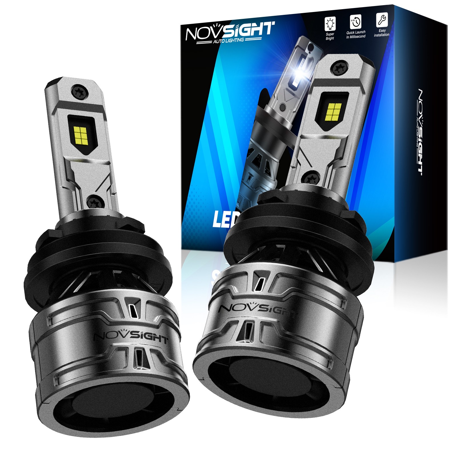 NOVSIGHT H8 H9 H11 LED Headlight Bulbs Low Beam 6500K 13000LM with Cooling Fan