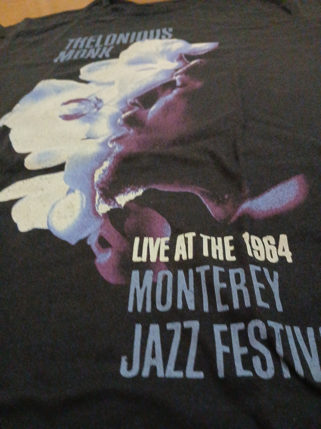 RARE Thelonious Monk 1964 Monterey Jazz Festival Black Tshirt Medium Tall gallery