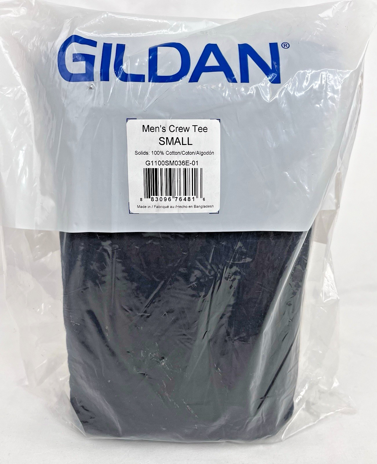 6-pack Gildan G1100 Solid 100% Cotton Short Sleeve Crew T-Shirt - Black - Small gallery