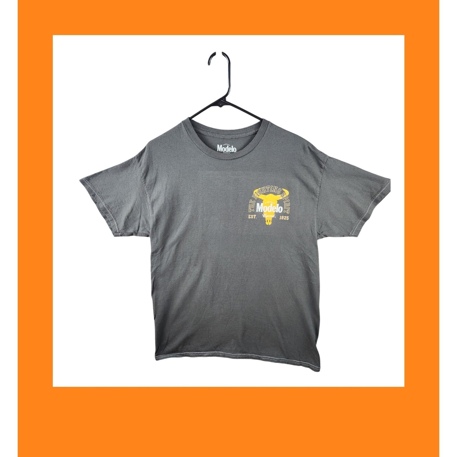 Modelo "Fighting Spirit" Graphic T Shirt Charcoal Gray Mens Large gallery