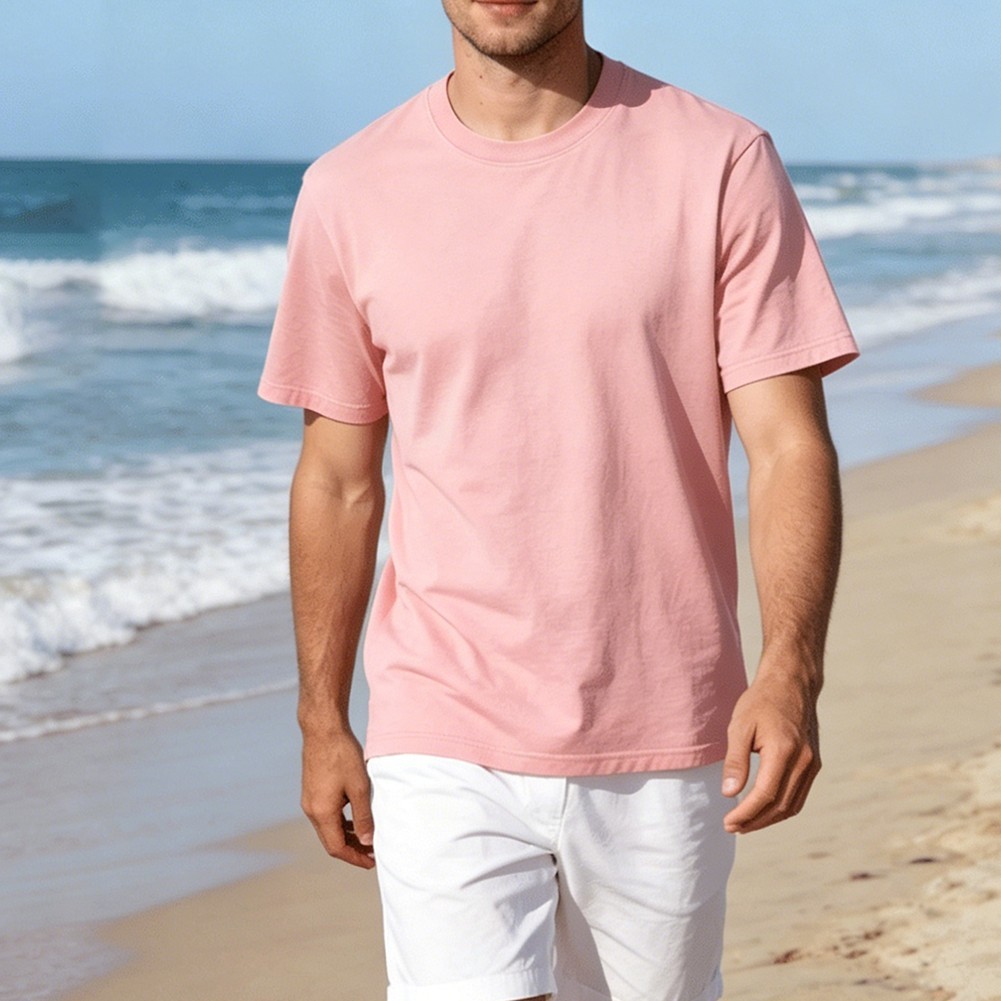 Spring Autumn Wear Men Cotton T-shirt Soft Hand Feel Moderate Elasticity gallery
