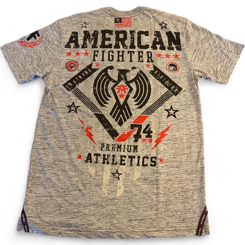 New Men's American Fighter Premium Athletic MMA Light Gray T-Shirt XS-4XL gallery