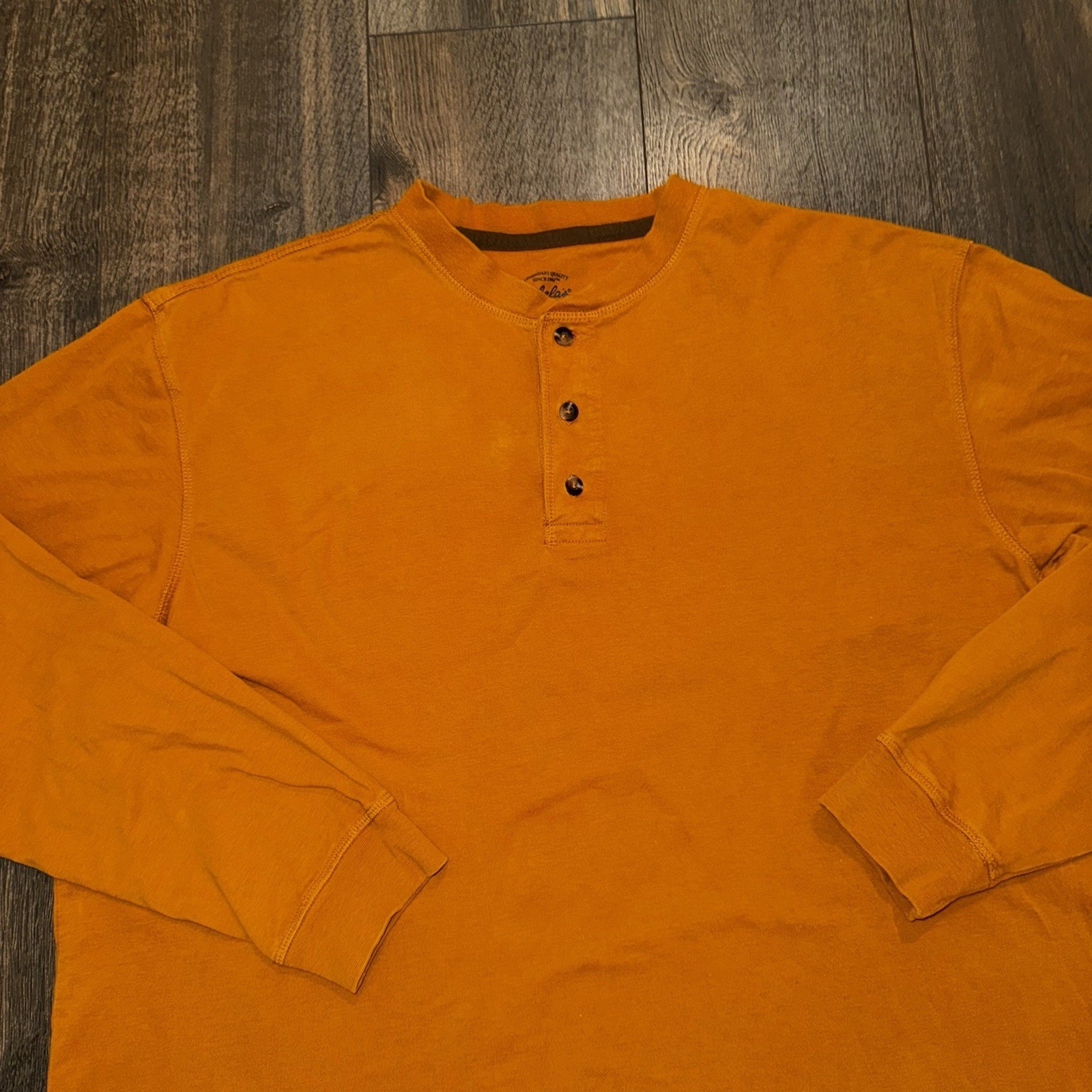 Cabela's Shirt Henley Long Sleeve Mens XL Burnt Orange Outdoors Camping Hunting gallery